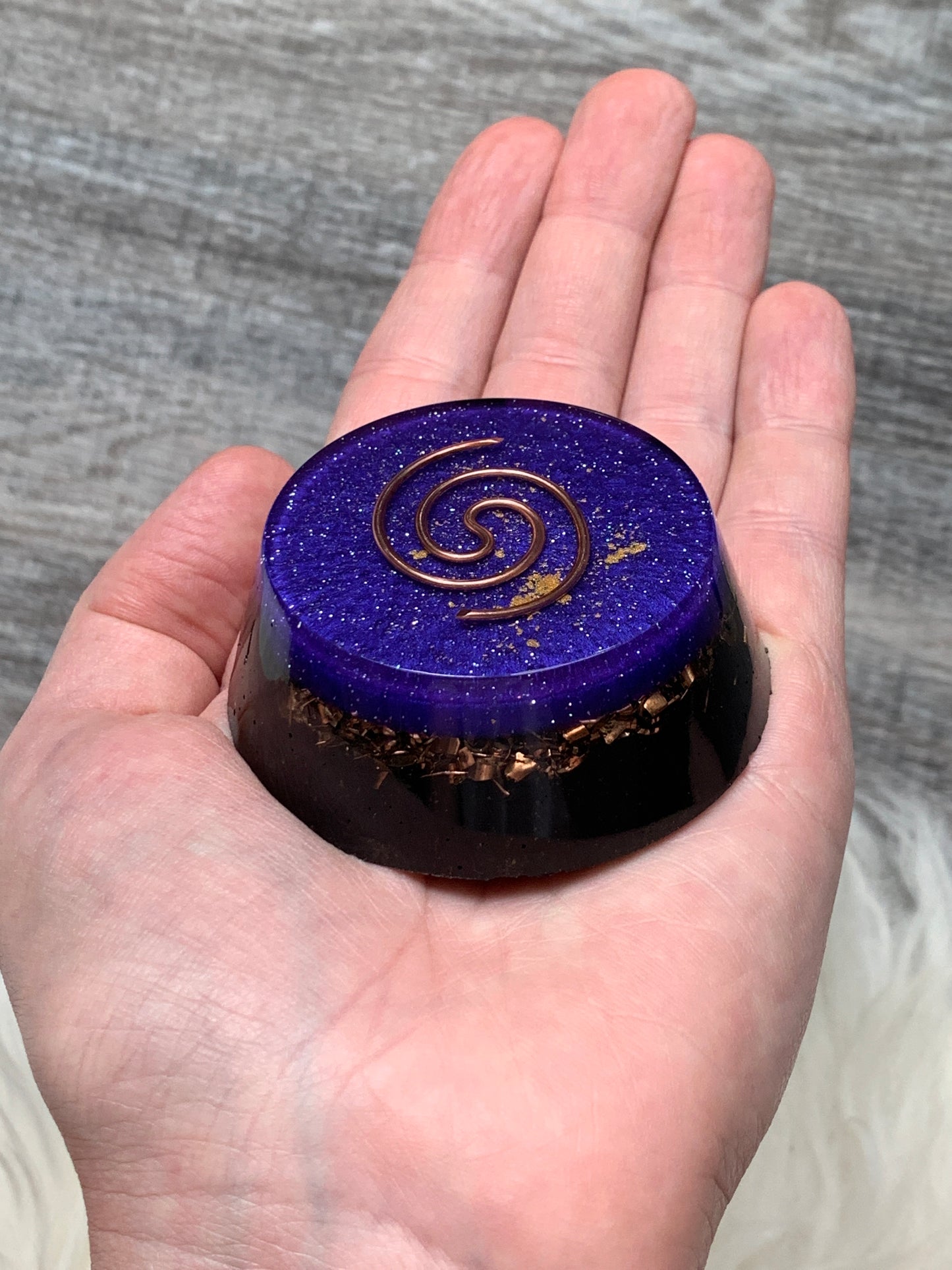 Violet Flame Copper Spiral Orgonite Towerbuster