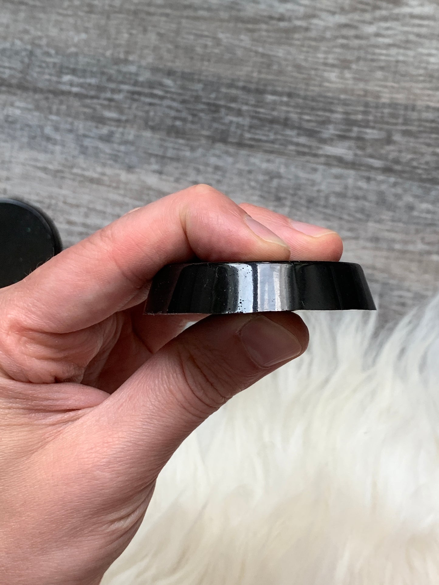 Flat Black Orgonite Pocket Piece 2.25"
