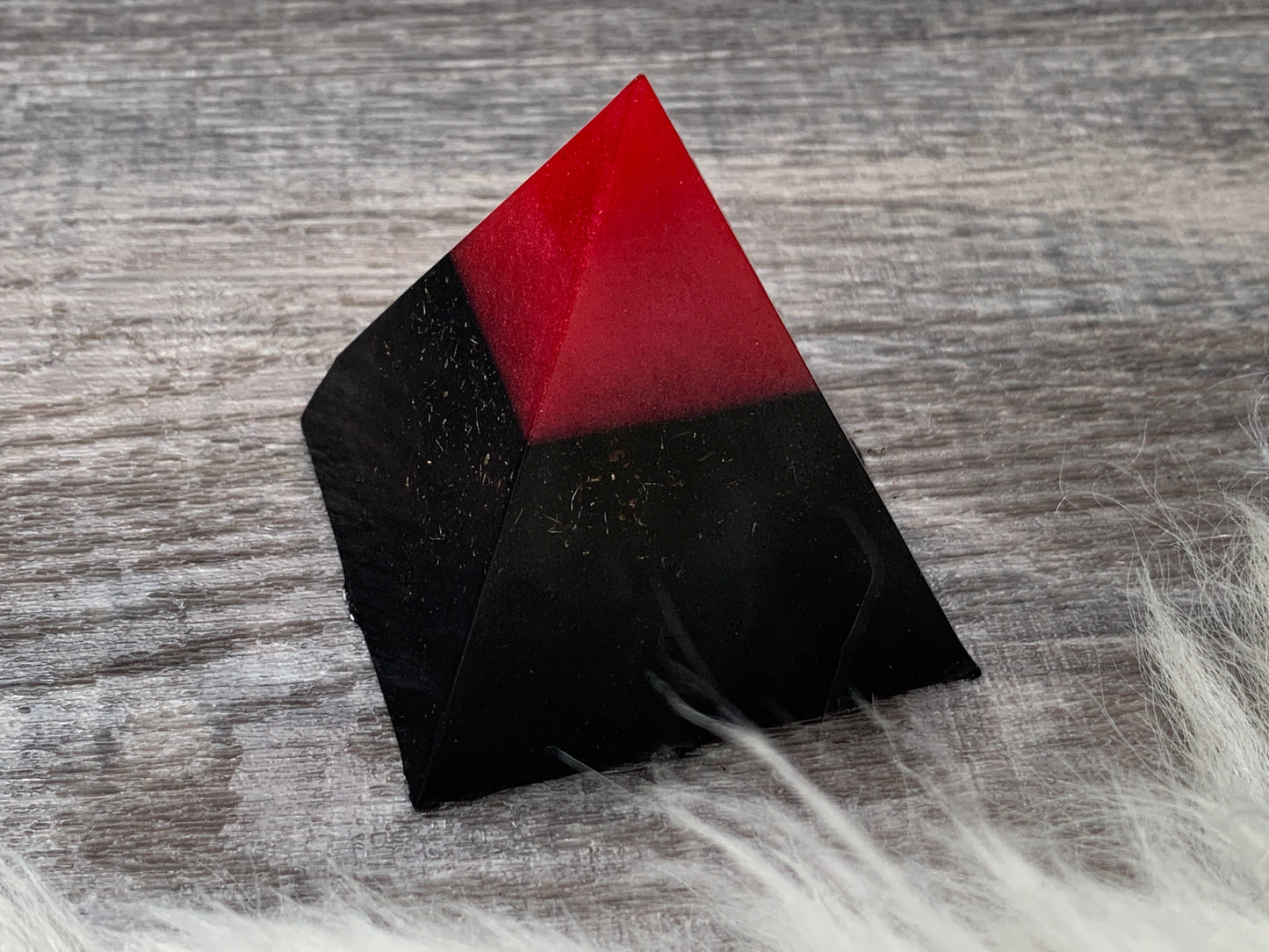 Black and Red Orgonite Pyramid