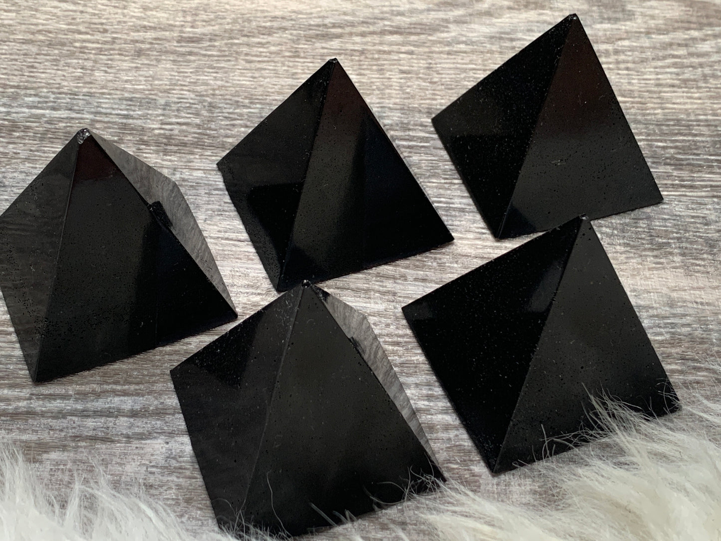 Flat Black Orgonite Pyramid