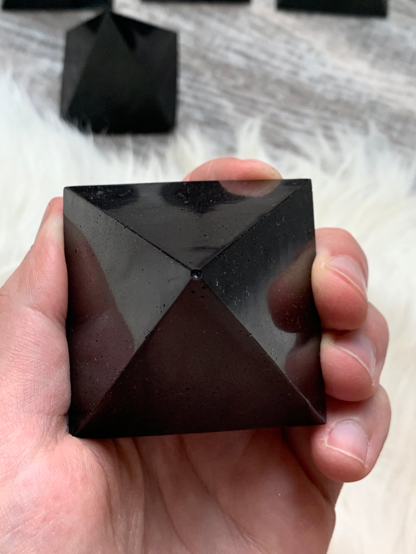Flat Black Orgonite Pyramid