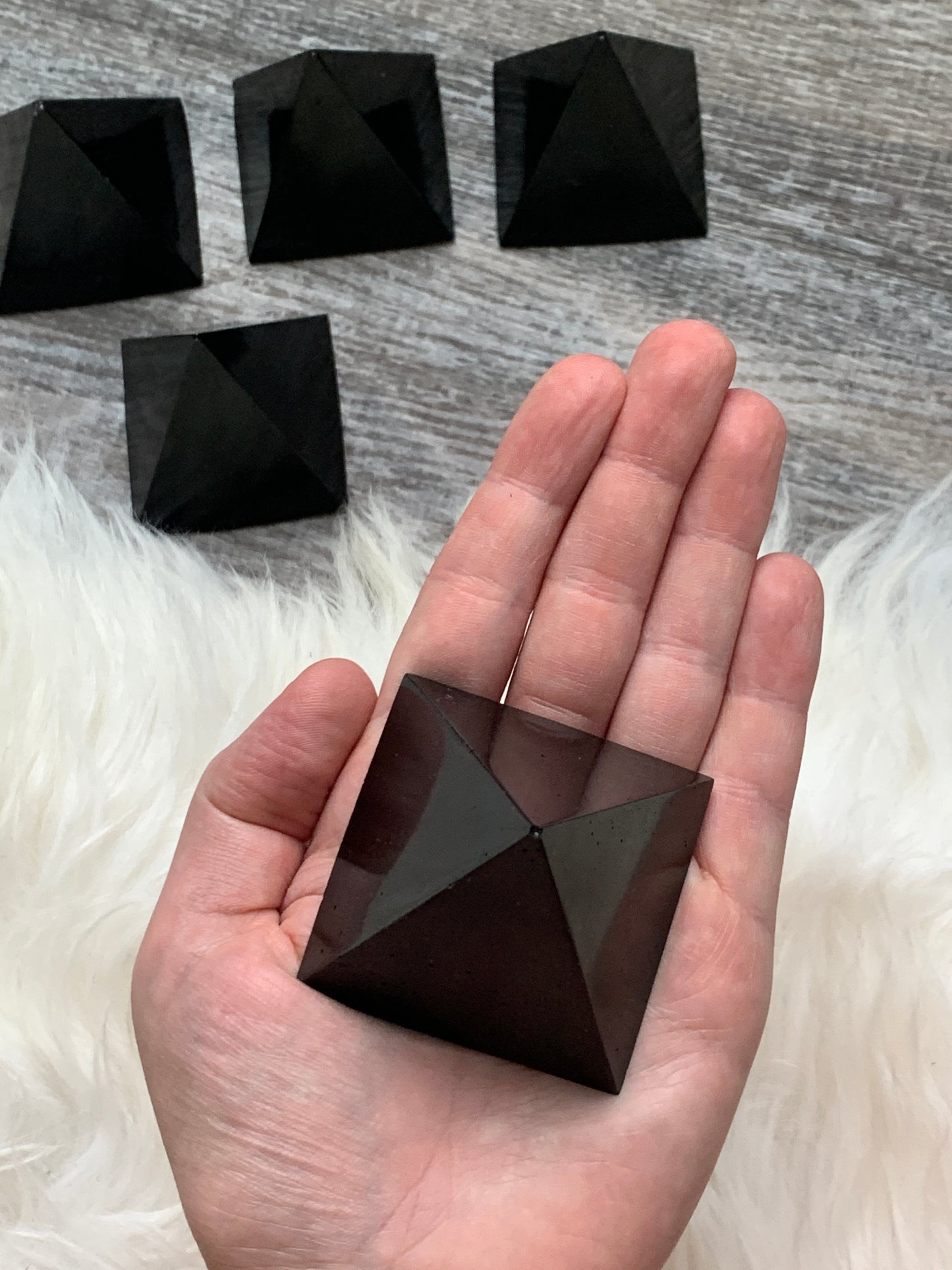 Flat Black Orgonite Pyramid