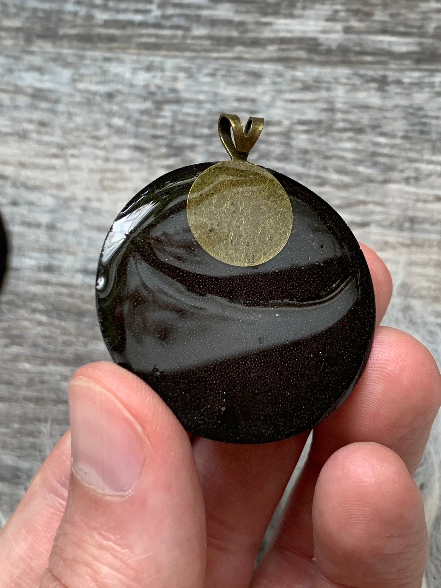 Dark Floral Orgonite Pendant with Roses, Garnet and Selenite 27" cord