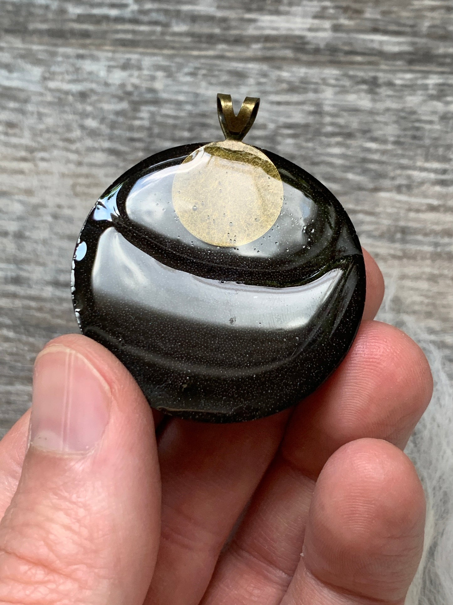 Dark Floral Orgonite Pendant with Roses, Garnet and Selenite 27" cord