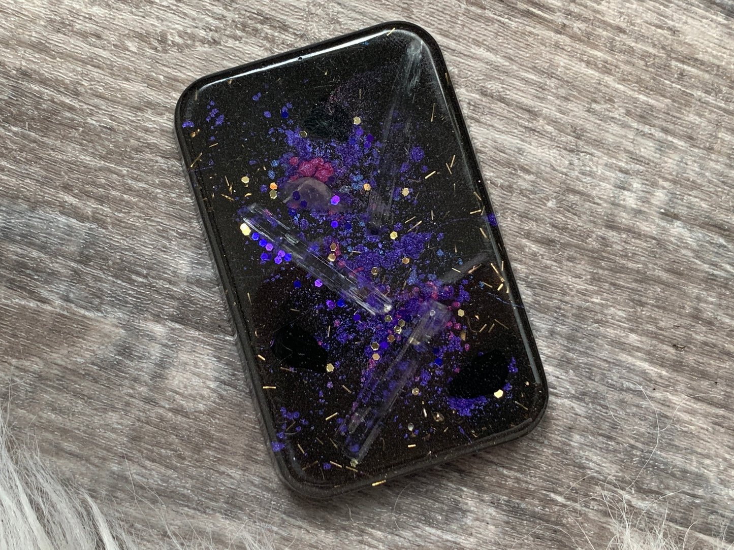 Violet Flame and Selenite Orgonite Cell Phone Backer