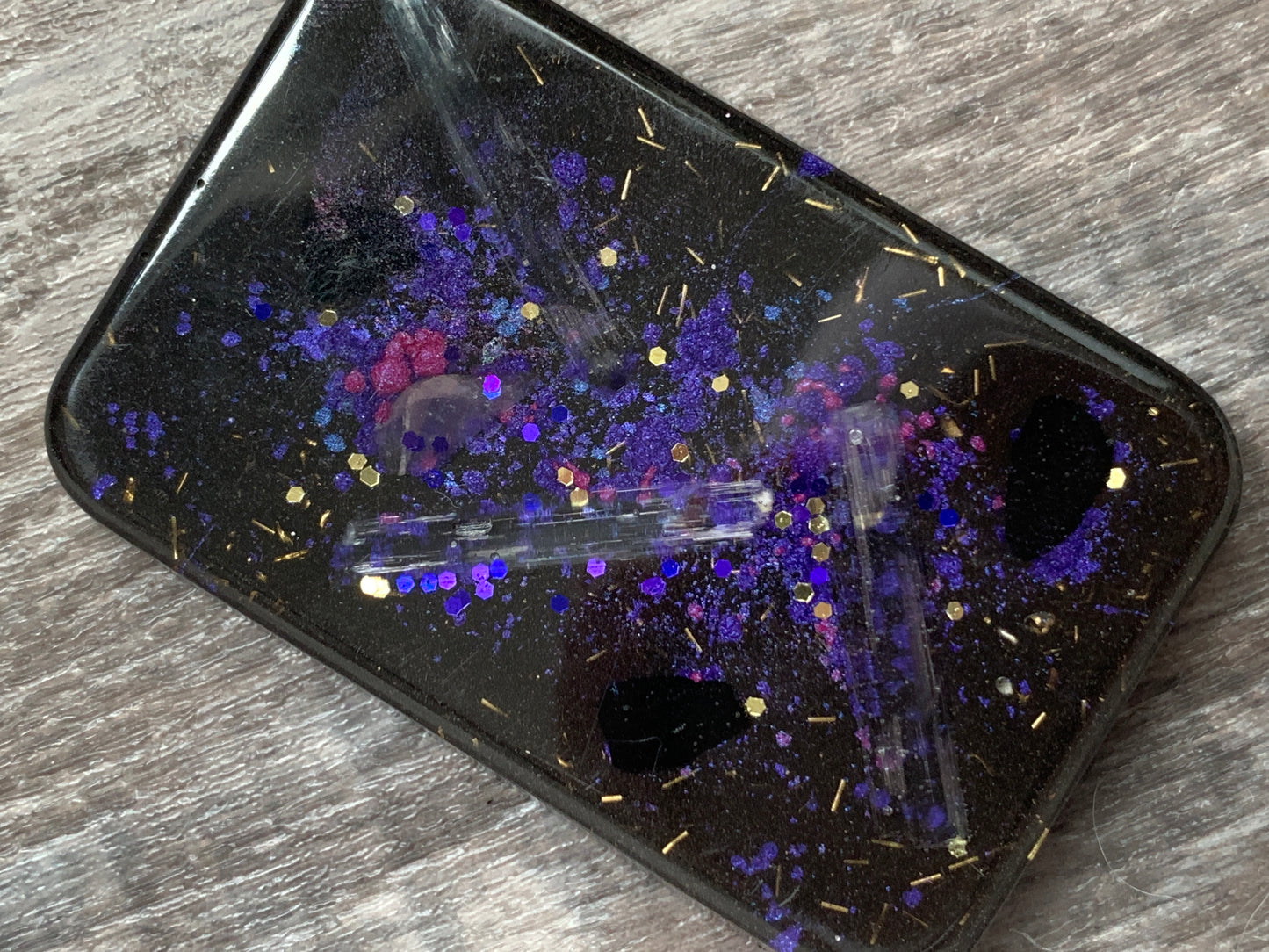 Violet Flame and Selenite Orgonite Cell Phone Backer