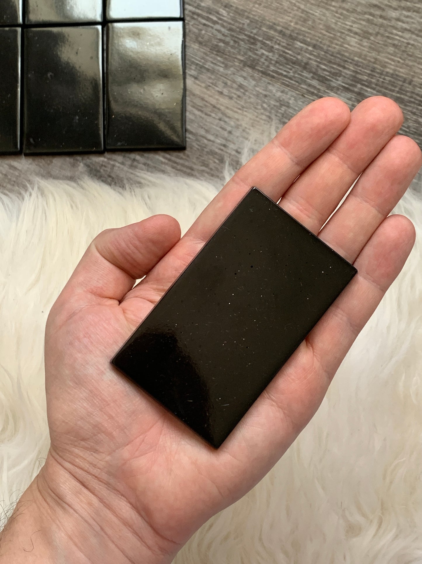 Larger Black Orgonite Block / Mini Plate