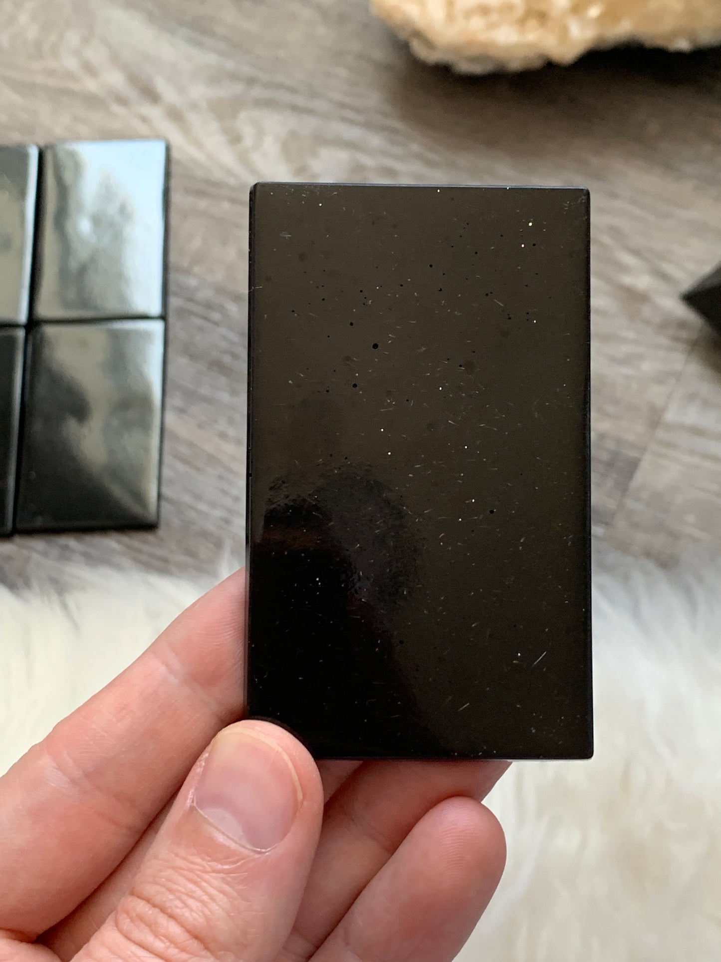Larger Black Orgonite Block / Mini Plate