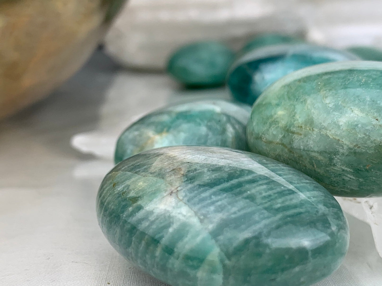 Amazonite Palm Stone - Tumbled, Polished Crystal, Gallet
