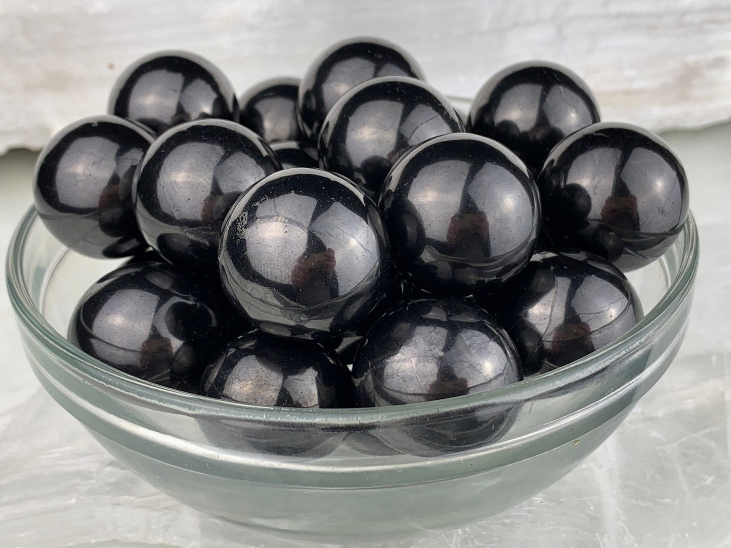 Shungite Sphere - Tumbled, Polished Crystal from Russia