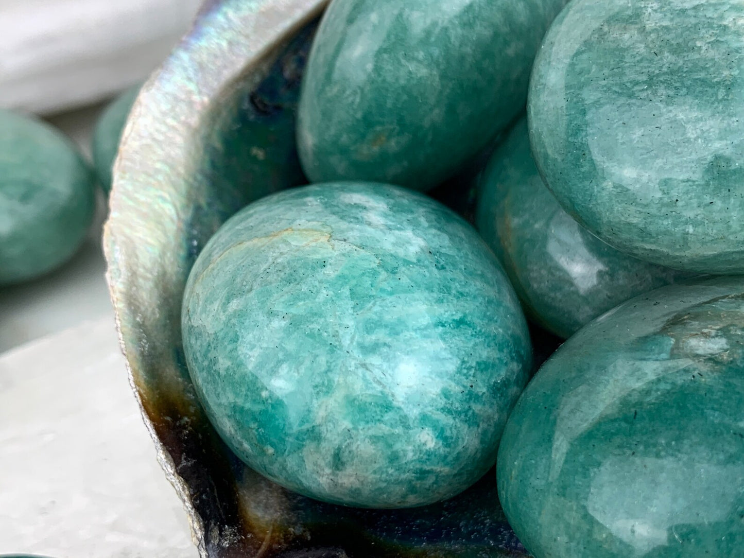 Amazonite Palm Stone - Tumbled, Polished Crystal, Gallet