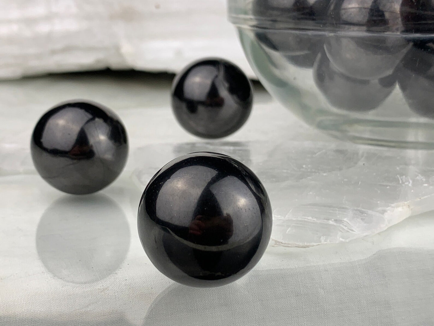 Shungite Sphere - Tumbled, Polished Crystal from Russia