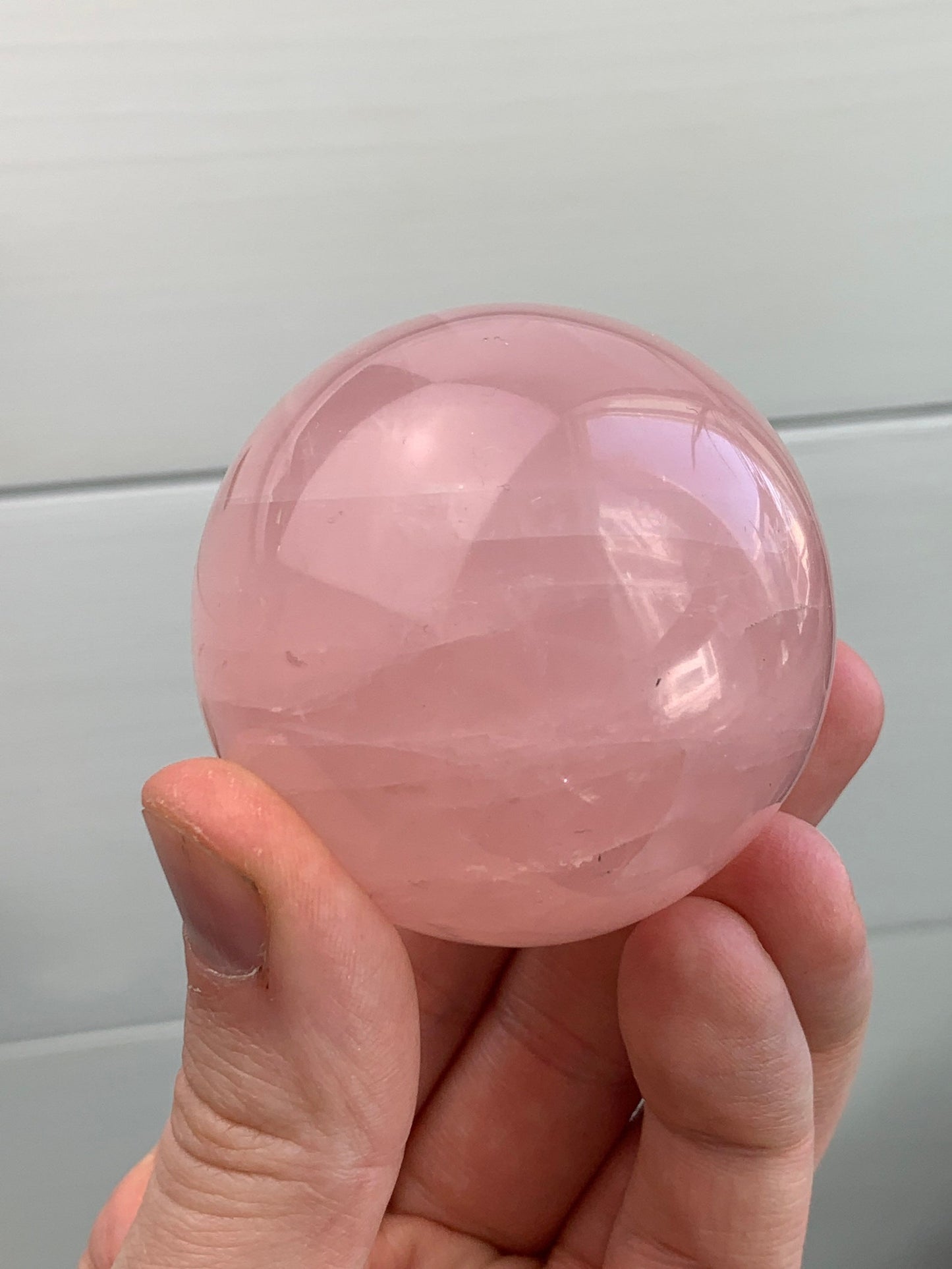 ROSE QUARTZ SPHERE - Pink Crystal Ball - Tumbled, Polished, Natural and Raw Minerals, Home Decor, Spiritual, Energy Healing, Gift - rq03