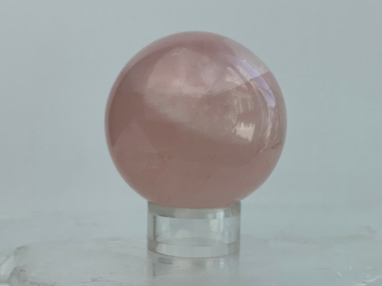 ROSE QUARTZ SPHERE - Pink Crystal Ball - Tumbled, Polished, Natural and Raw Minerals, Home Decor, Spiritual, Energy Healing, Gift - rq01