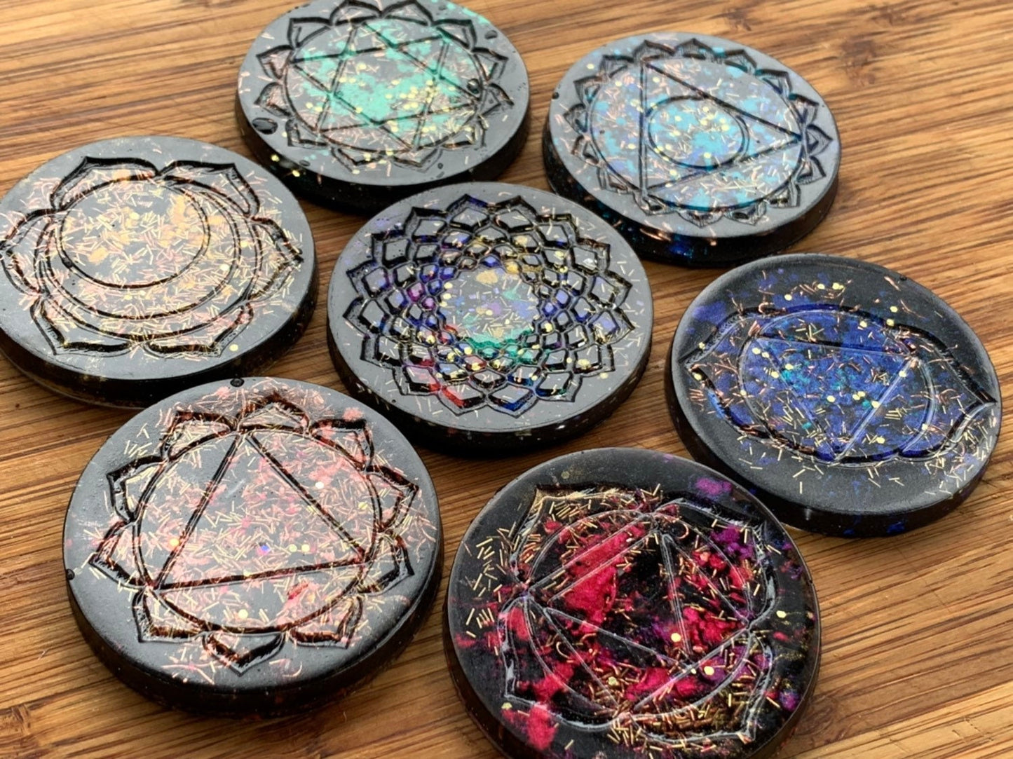 Chakra Clearing Orgonite® Tower Buster Set - Orgone Generator® - Orgone Energy Mini Discs