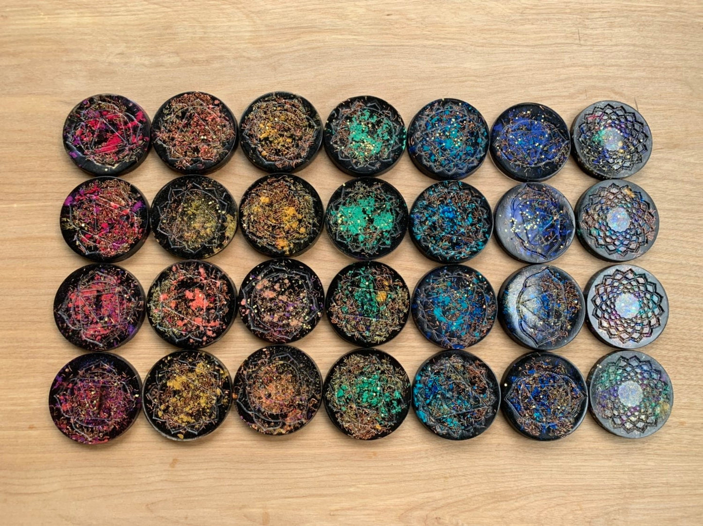Chakra Clearing Orgonite® Tower Buster Set - Orgone Generator® - Orgone Energy Mini Discs