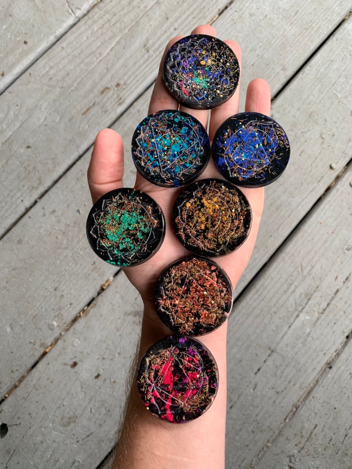 Chakra Clearing Orgonite® Tower Buster Set - Orgone Generator® - Orgone Energy Mini Discs