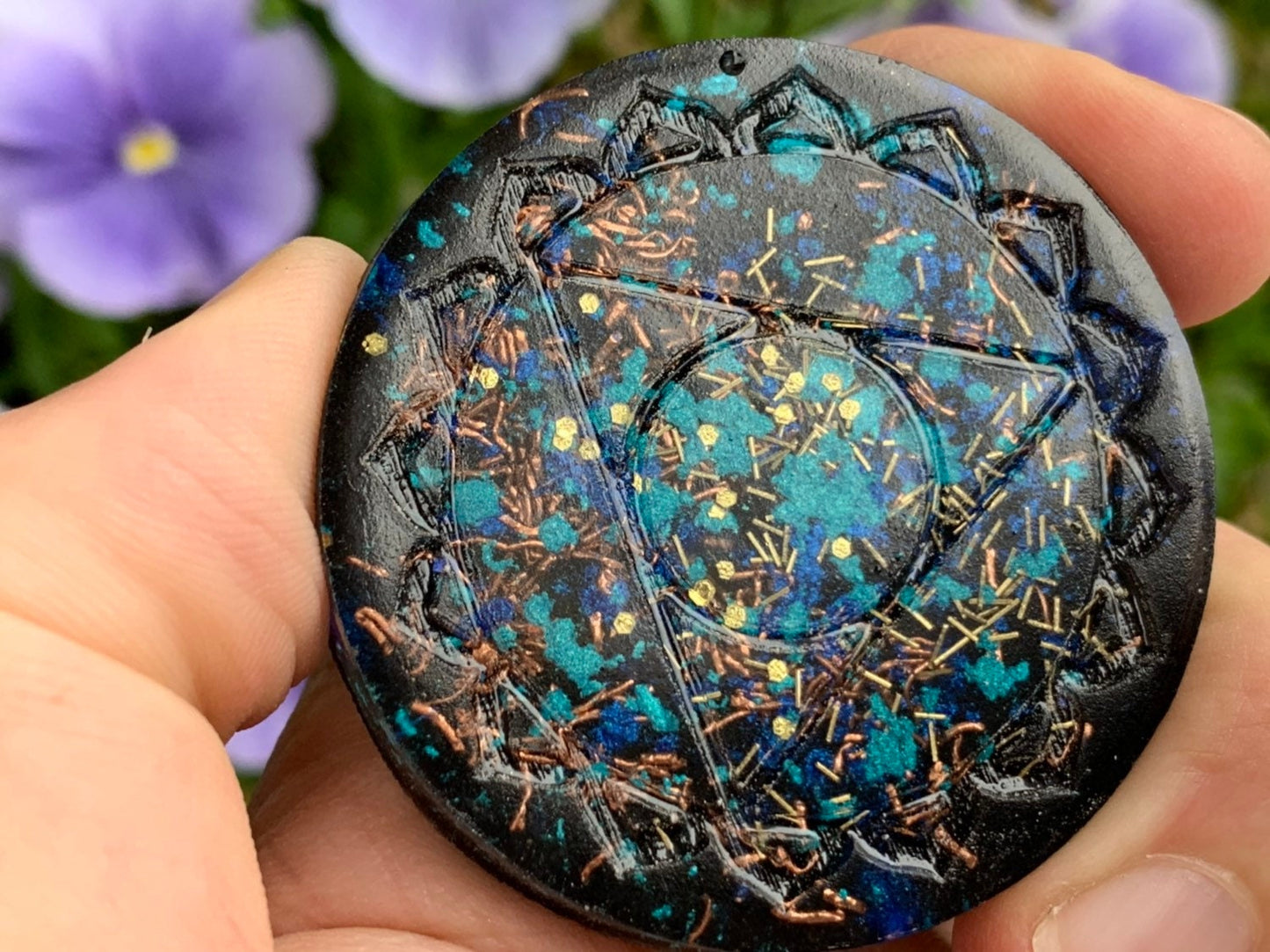 Orgone Throat Chakra Mini Disc