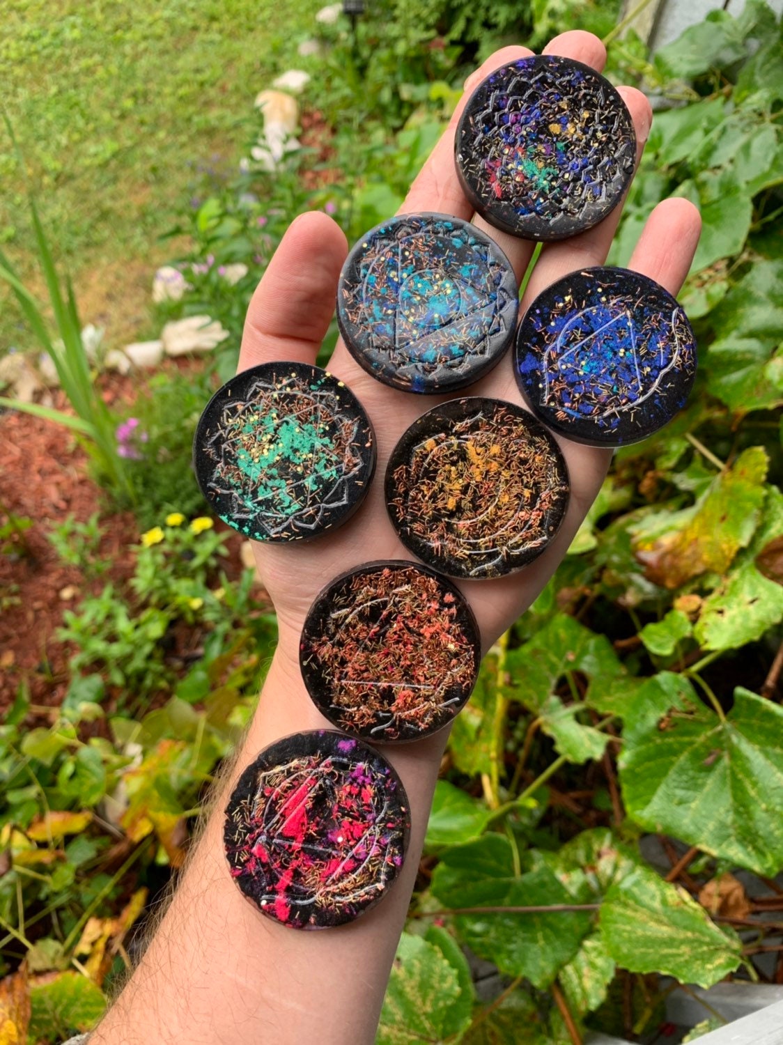 Chakra Clearing Orgonite® Tower Buster Set - Orgone Generator® - Orgone Energy Mini Discs