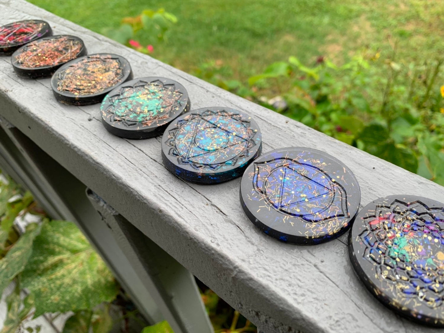 Chakra Clearing Orgonite® Tower Buster Set - Orgone Generator® - Orgone Energy Mini Discs