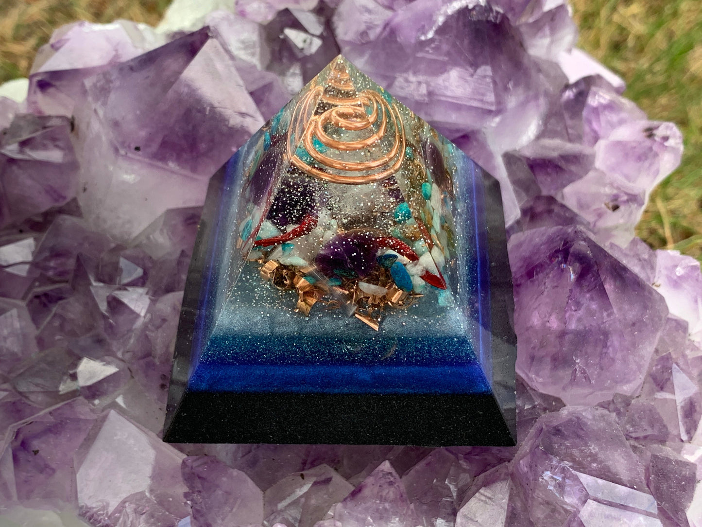 Orgonite® Pyramid - Ocean Starlight - Orgone Generator®