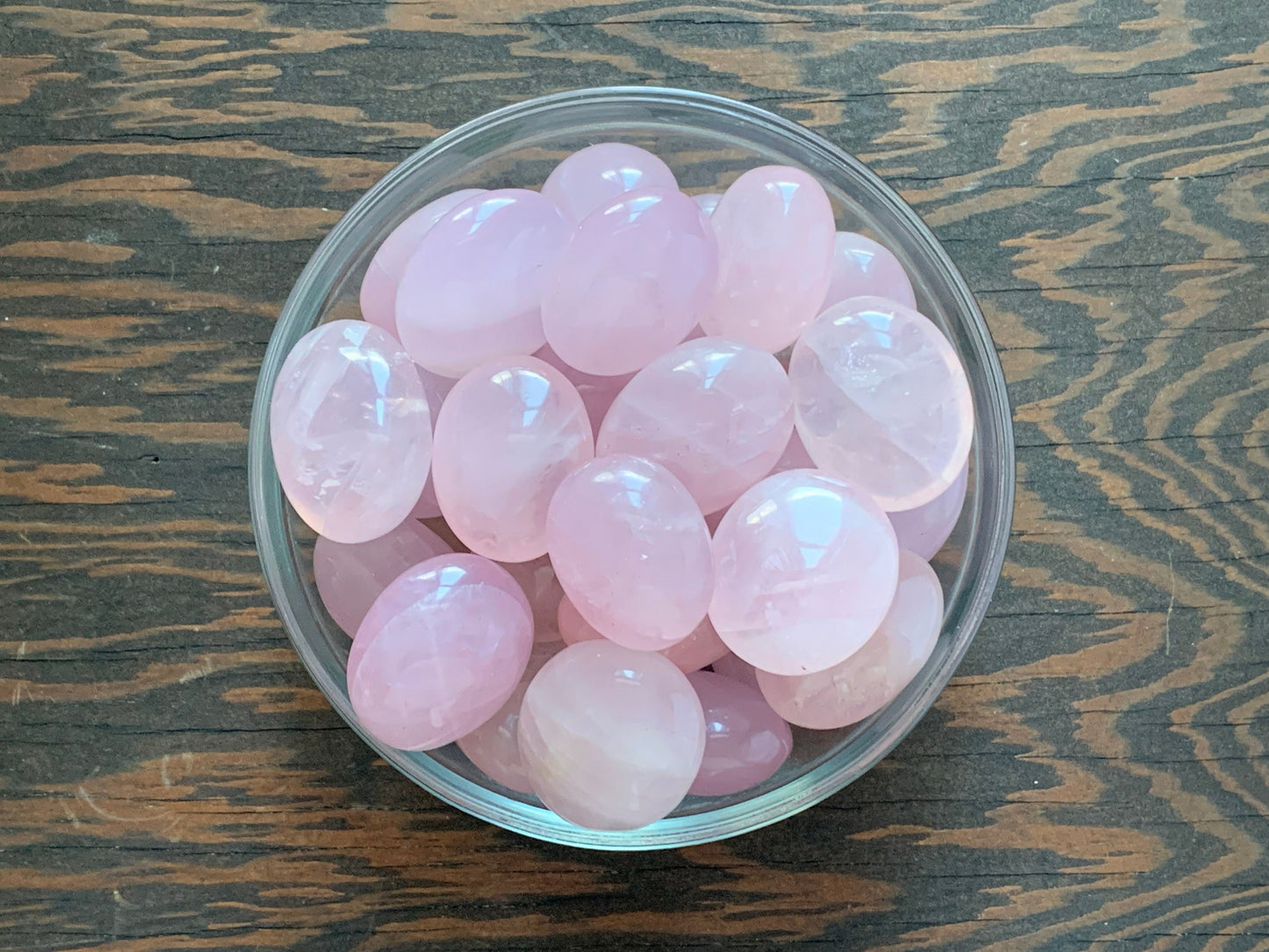 Rose Quartz Palm Stone Gallet - Tumbled, Polished Crystal