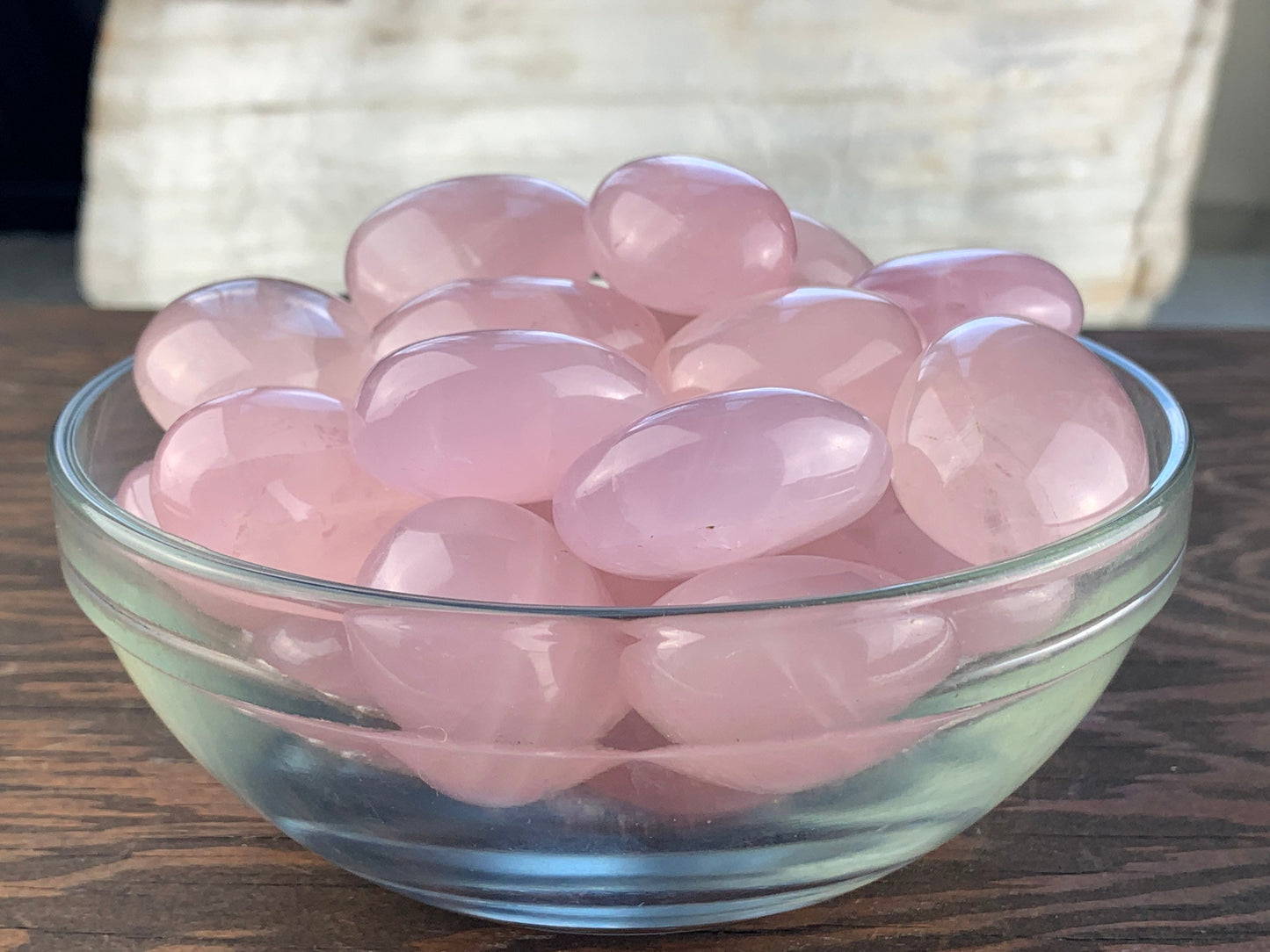 Rose Quartz Palm Stone Gallet - Tumbled, Polished Crystal
