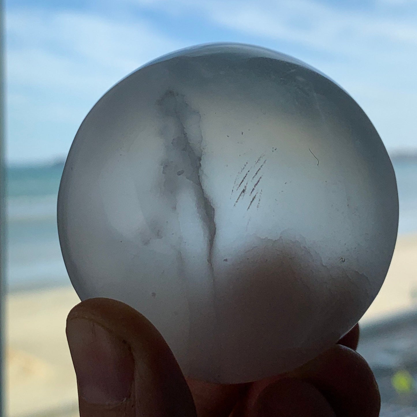 SELENITE SPHERE - Crystal Ball - Tumbled, Polished Crystal, Home Decor, Spiritual, Energy Healing, Gift