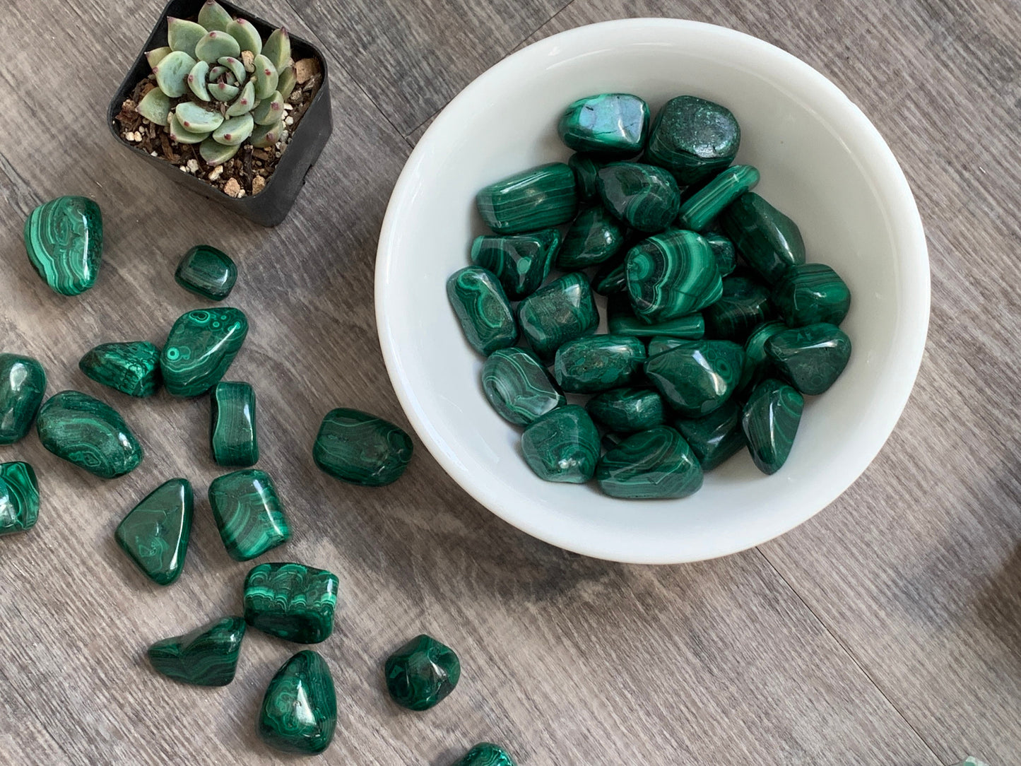 MALACHITE XL Tumbled Stone - Polished Crystal, Home Decor, Spiritual, Energy Healing, Gift - Detox