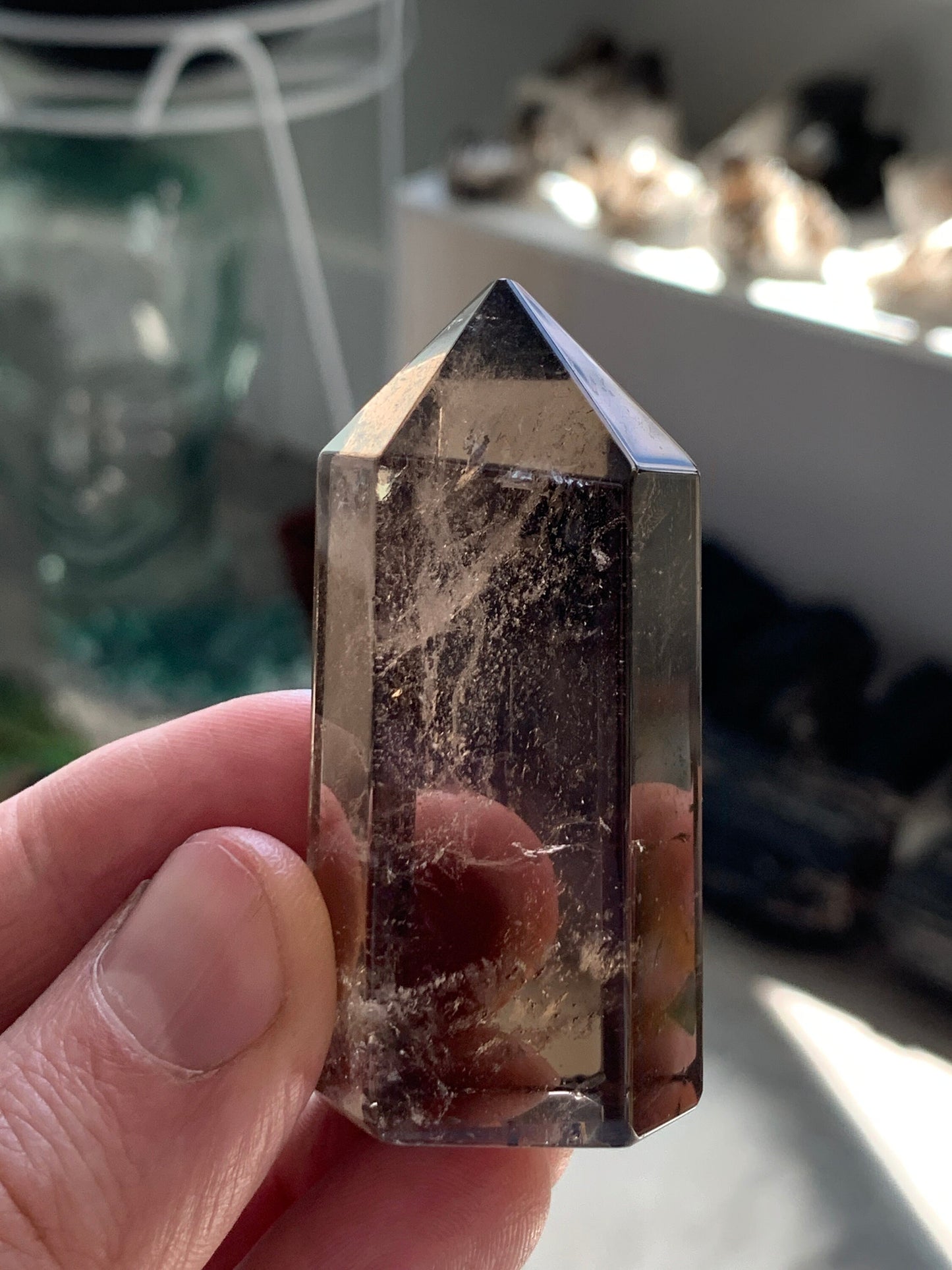 Ultra Polished SMOKY QUARTZ Crystal Point - Smokey Quartz Tower, Raw and Natural Crystals, Housewarming Gift, Home Decor, Energy Healing S5