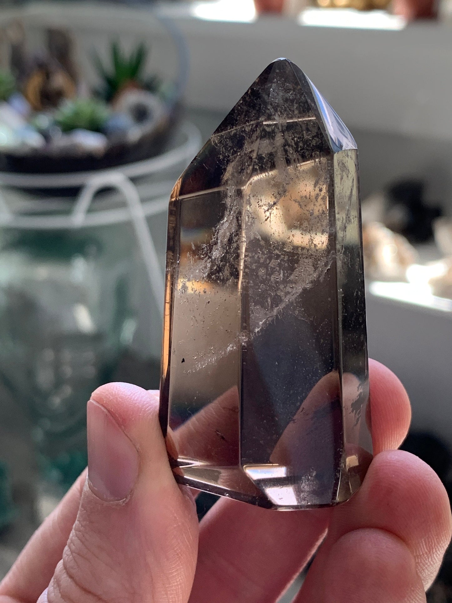 Ultra Polished SMOKY QUARTZ Crystal Point - Smokey Quartz Tower, Raw and Natural Crystals, Housewarming Gift, Home Decor, Energy Healing S7