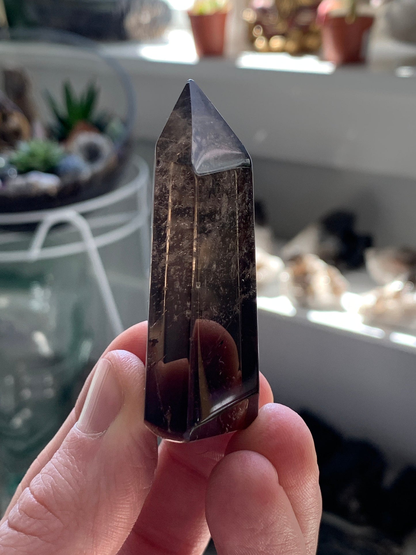 Ultra Polished SMOKY QUARTZ Crystal Point - Smokey Quartz Tower, Raw and Natural Crystals, Housewarming Gift, Home Decor, Energy Healing S7