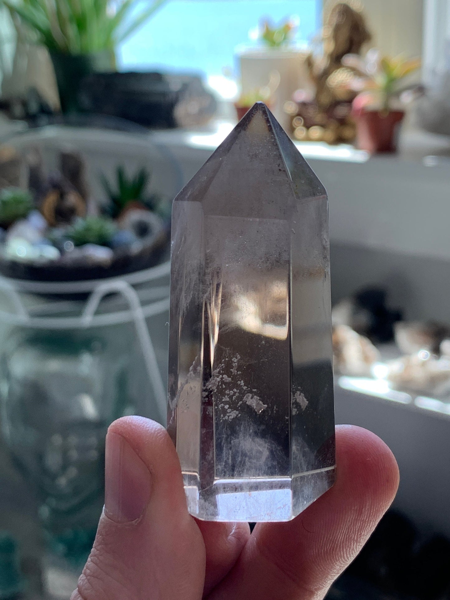 Ultra Polished SMOKY QUARTZ Crystal Point - Smokey Quartz Tower, Raw and Natural Crystals, Housewarming Gift, Home Decor, Energy Healing S9