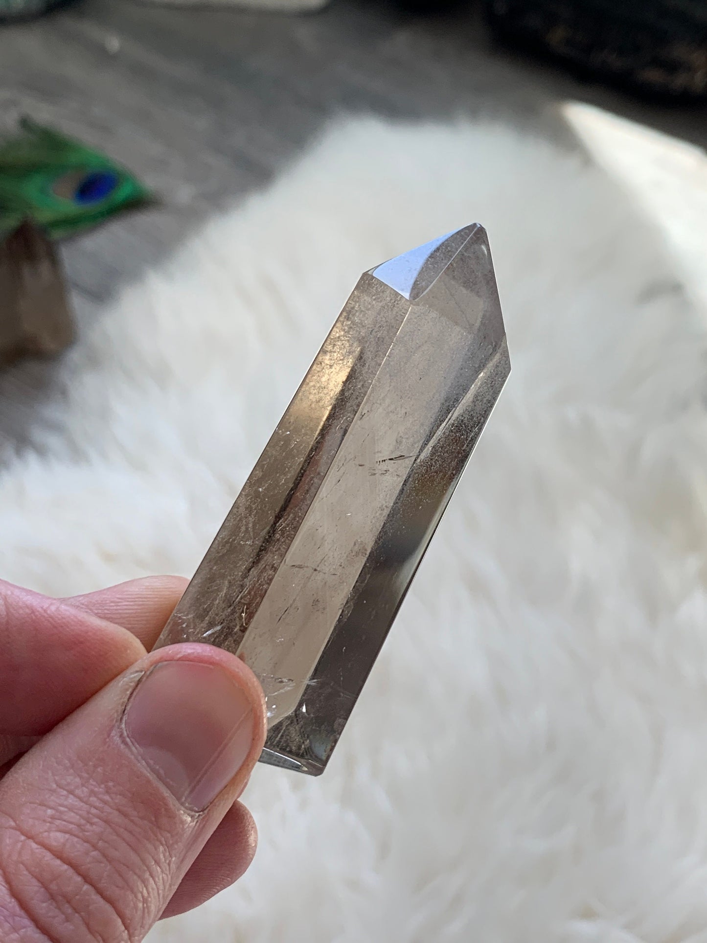 Ultra Polished SMOKY QUARTZ Crystal Point - Smokey Quartz Tower, Raw and Natural Crystals, Housewarming Gift, Home Decor, Energy Healing S14
