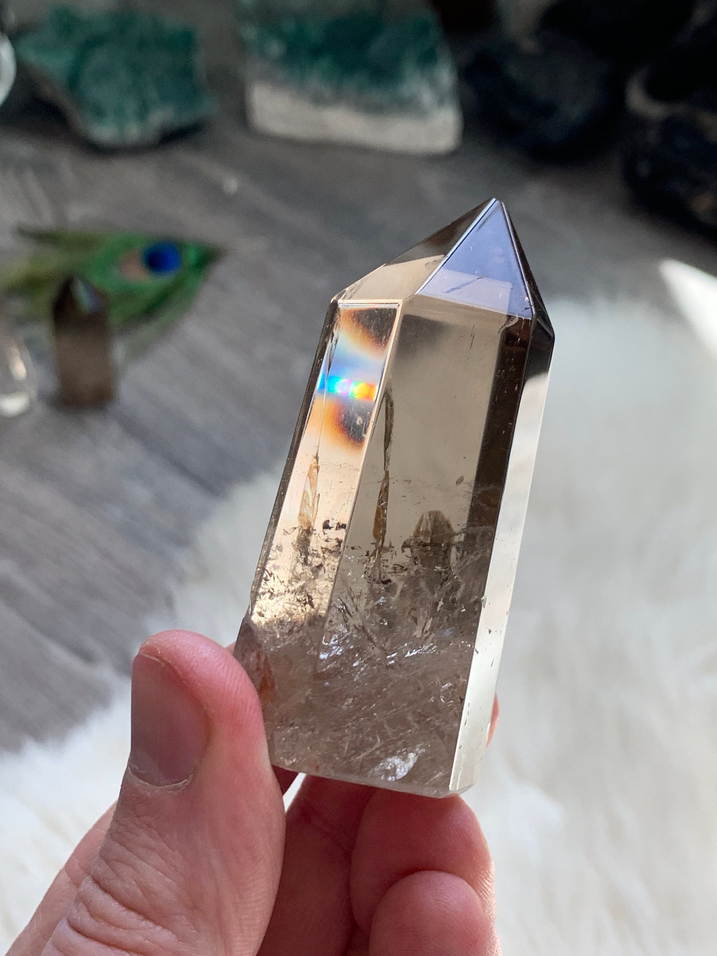 Ultra Polished SMOKY QUARTZ Crystal Point - Smokey Quartz Tower, Raw and Natural Crystals, Housewarming Gift, Home Decor, Energy Healing S21
