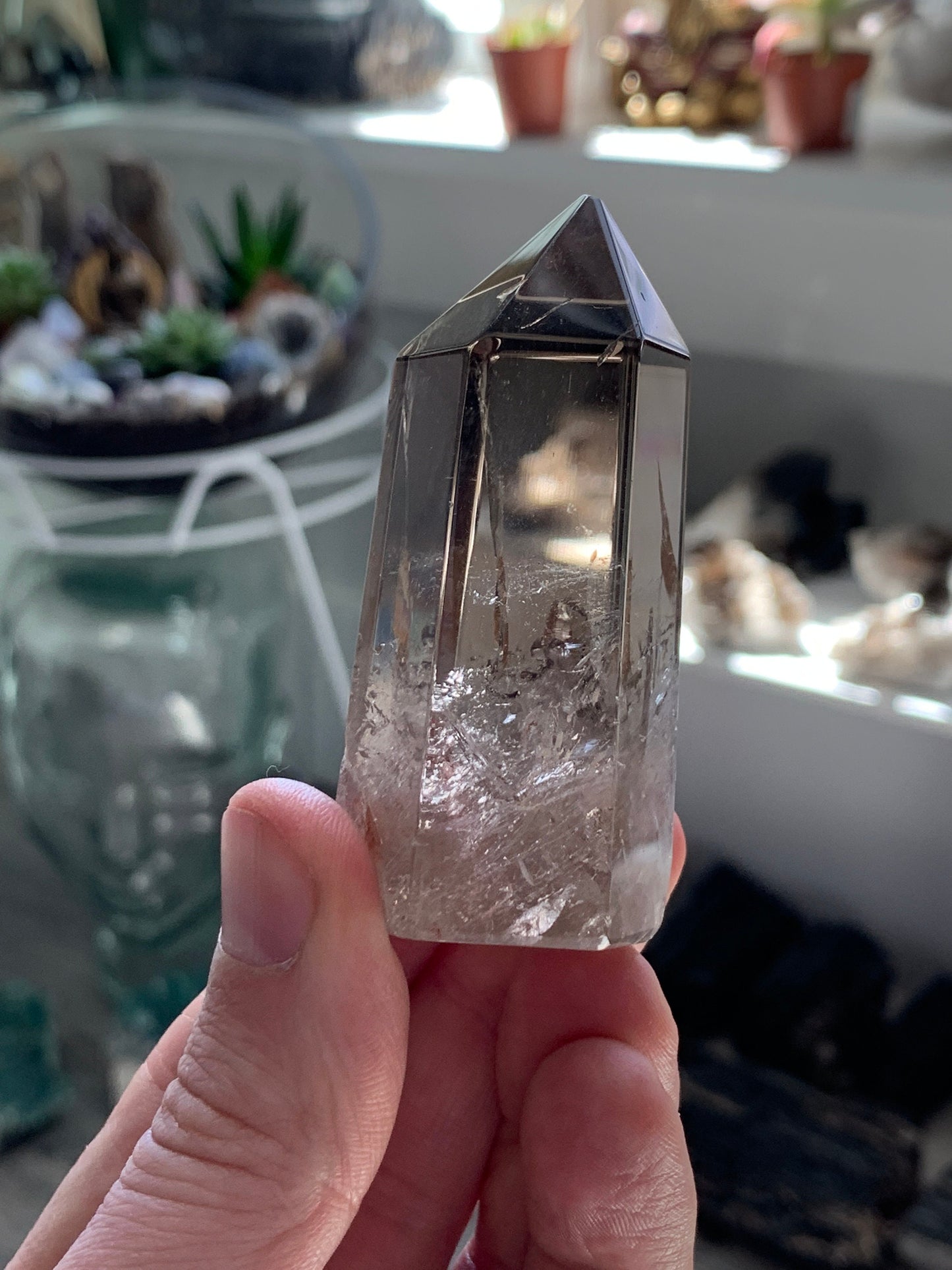 Ultra Polished SMOKY QUARTZ Crystal Point - Smokey Quartz Tower, Raw and Natural Crystals, Housewarming Gift, Home Decor, Energy Healing S21