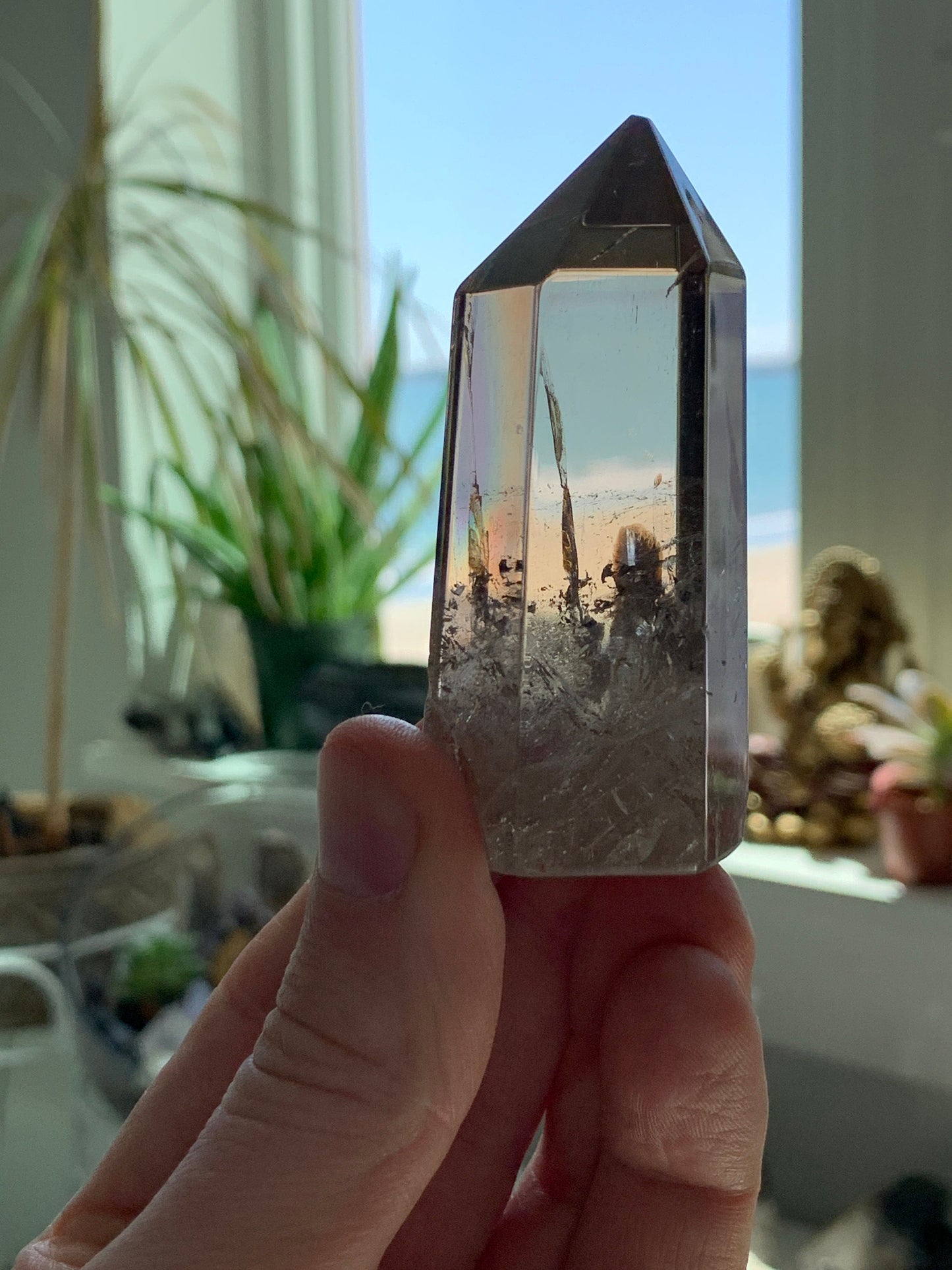 Ultra Polished SMOKY QUARTZ Crystal Point - Smokey Quartz Tower, Raw and Natural Crystals, Housewarming Gift, Home Decor, Energy Healing S21