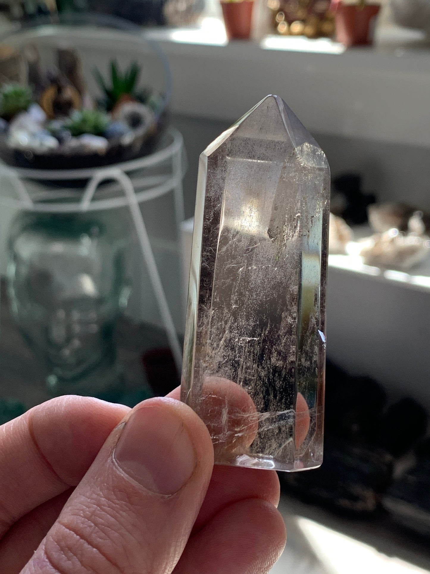 Ultra Polished SMOKY QUARTZ Crystal Point - Smokey Quartz Tower, Raw and Natural Crystals, Housewarming Gift, Home Decor, Energy Healing S14