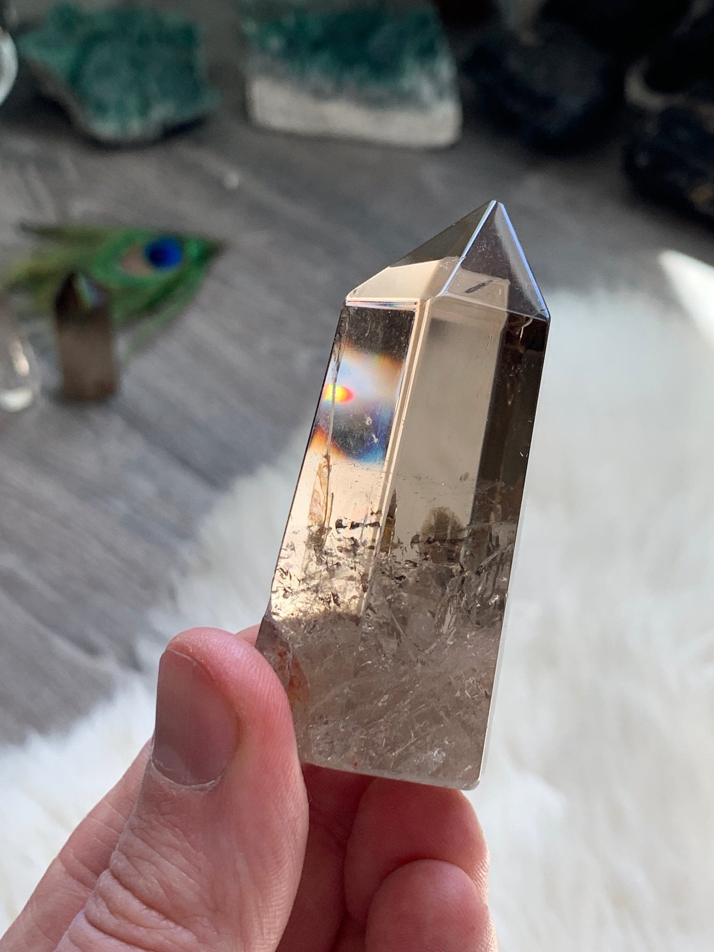 Ultra Polished SMOKY QUARTZ Crystal Point - Smokey Quartz Tower, Raw and Natural Crystals, Housewarming Gift, Home Decor, Energy Healing S21