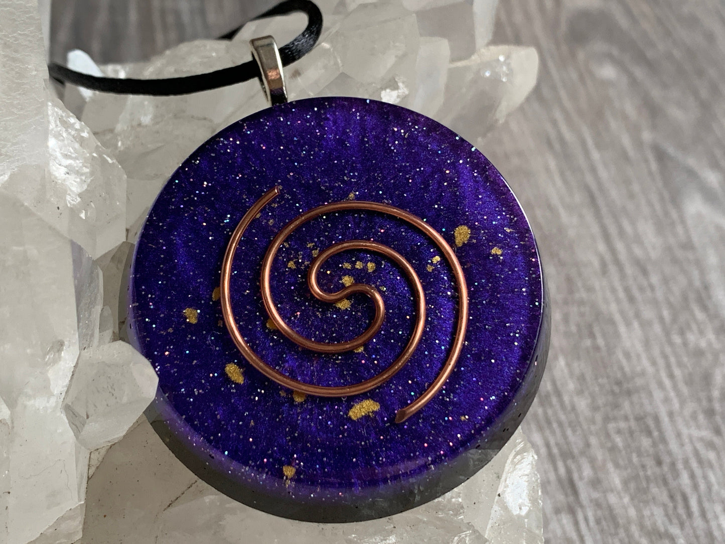 XL Orgonite® Pendant Violet Flame Orgone Energy Necklace
