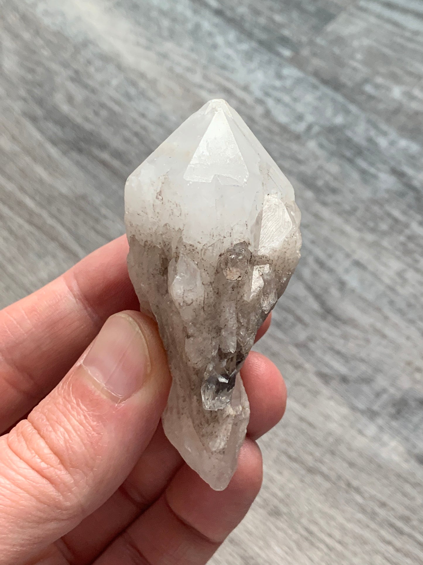 CANDLE QUARTZ CRYSTAL - Pineapple Quartz Point, Crystal Wand, Cathedral Quartz - Raw Natural Rough Stone - Astrological Spiritual Gift, Cq2