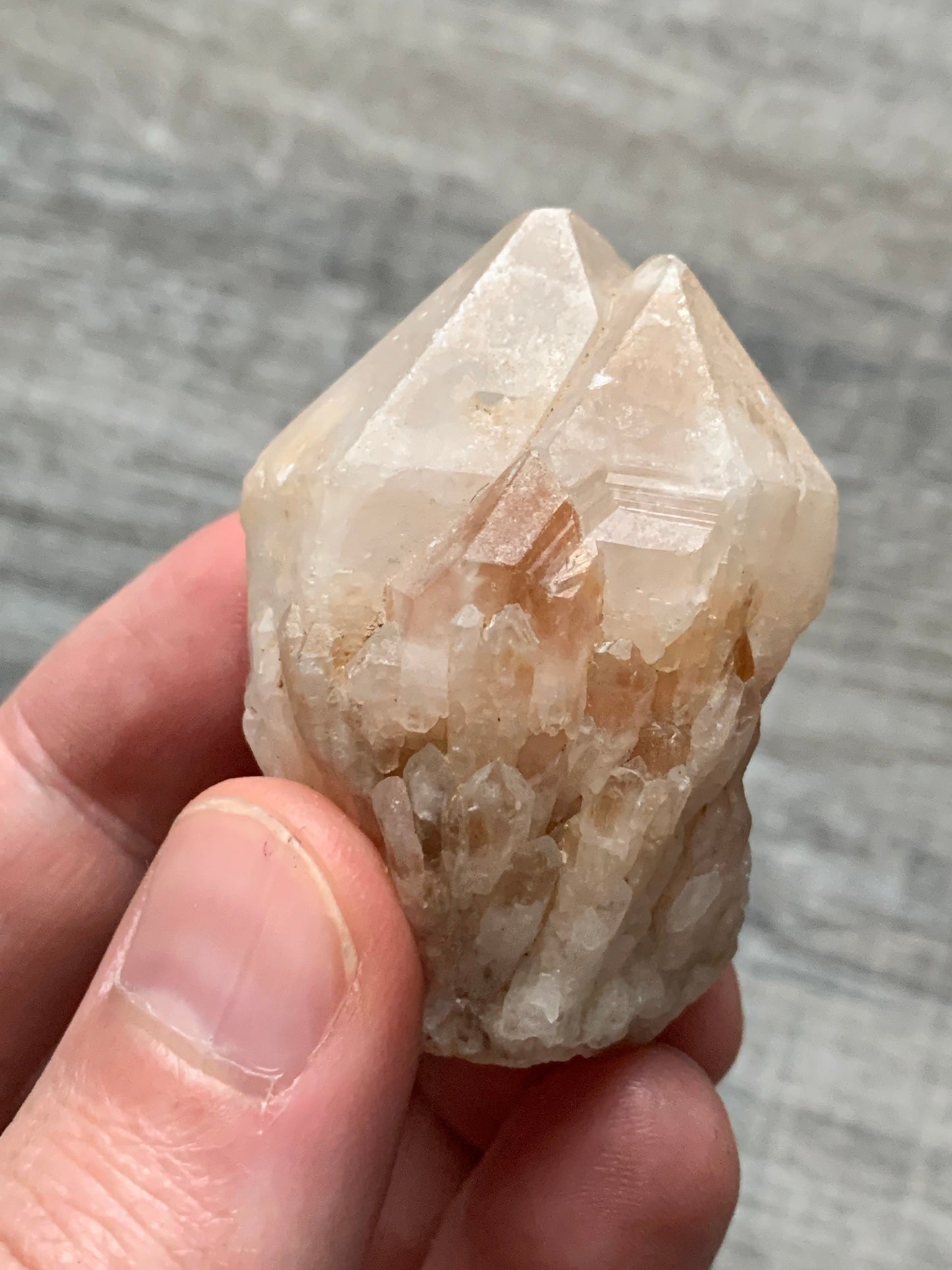 CANDLE QUARTZ CRYSTAL - Pineapple Quartz Point, Crystal Wand, Cathedral Quartz - Raw Natural Rough Stone - Astrological Spiritual Gift, Cq6