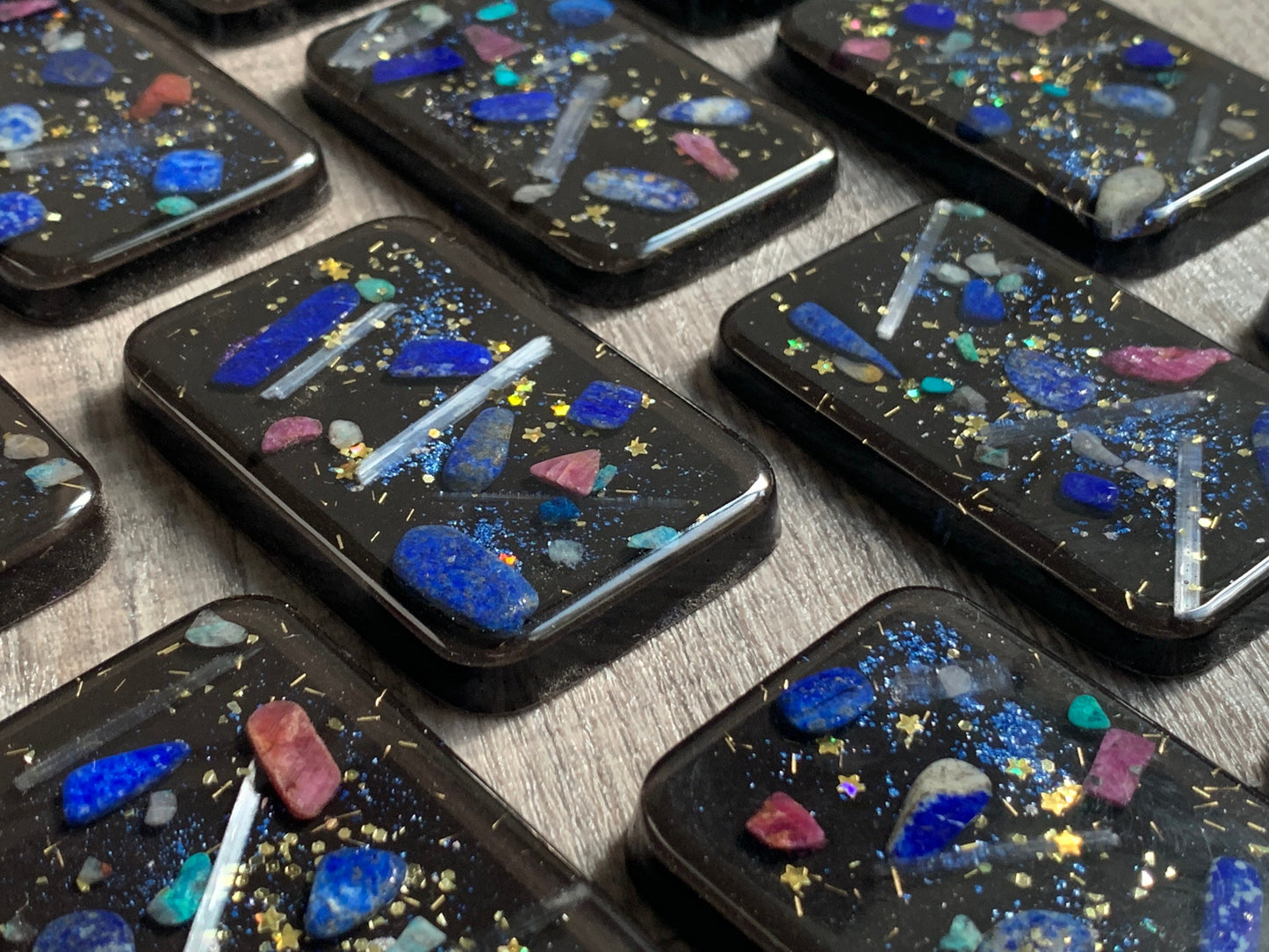 Orgonite® Cellphone 5G EMF Shield with Lapis, Ruby and Chrysocolla Crystals - Orgone Generator®