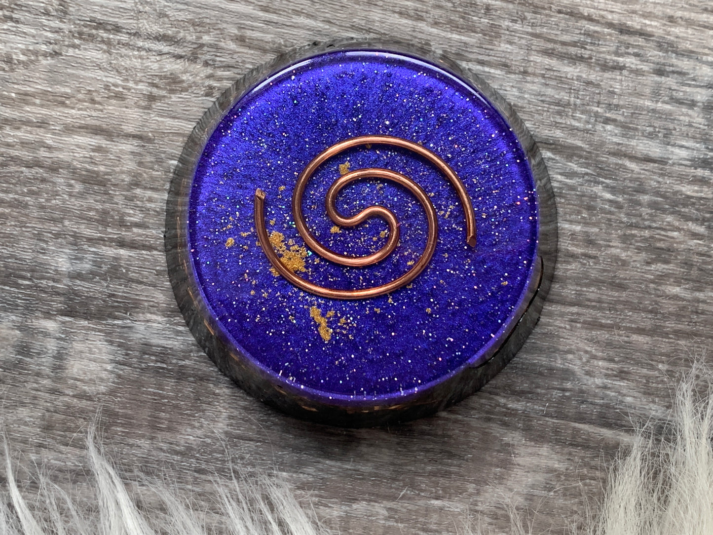 Violet Flame Copper Spiral Orgonite Towerbuster