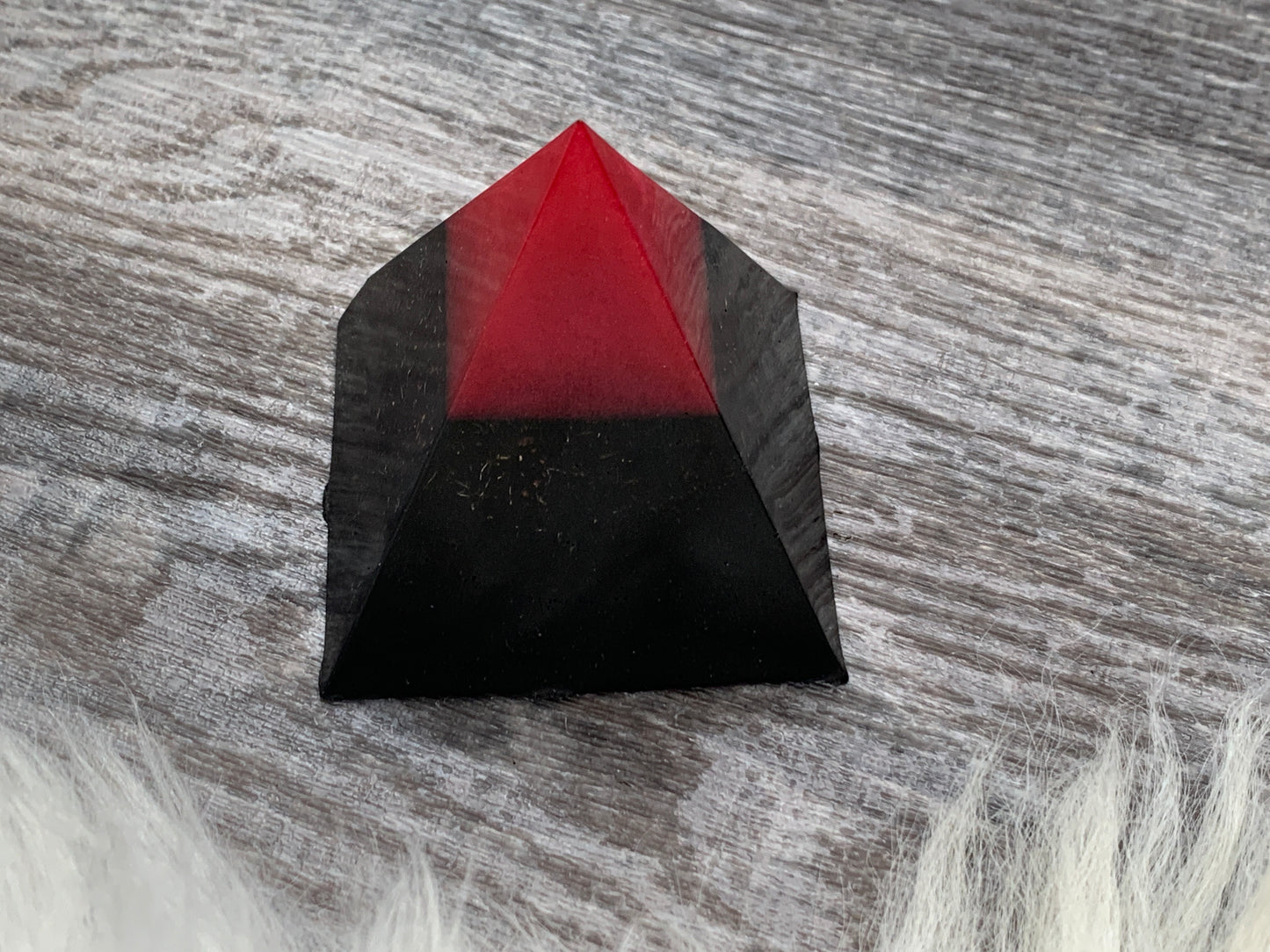 Black and Red Orgonite Pyramid