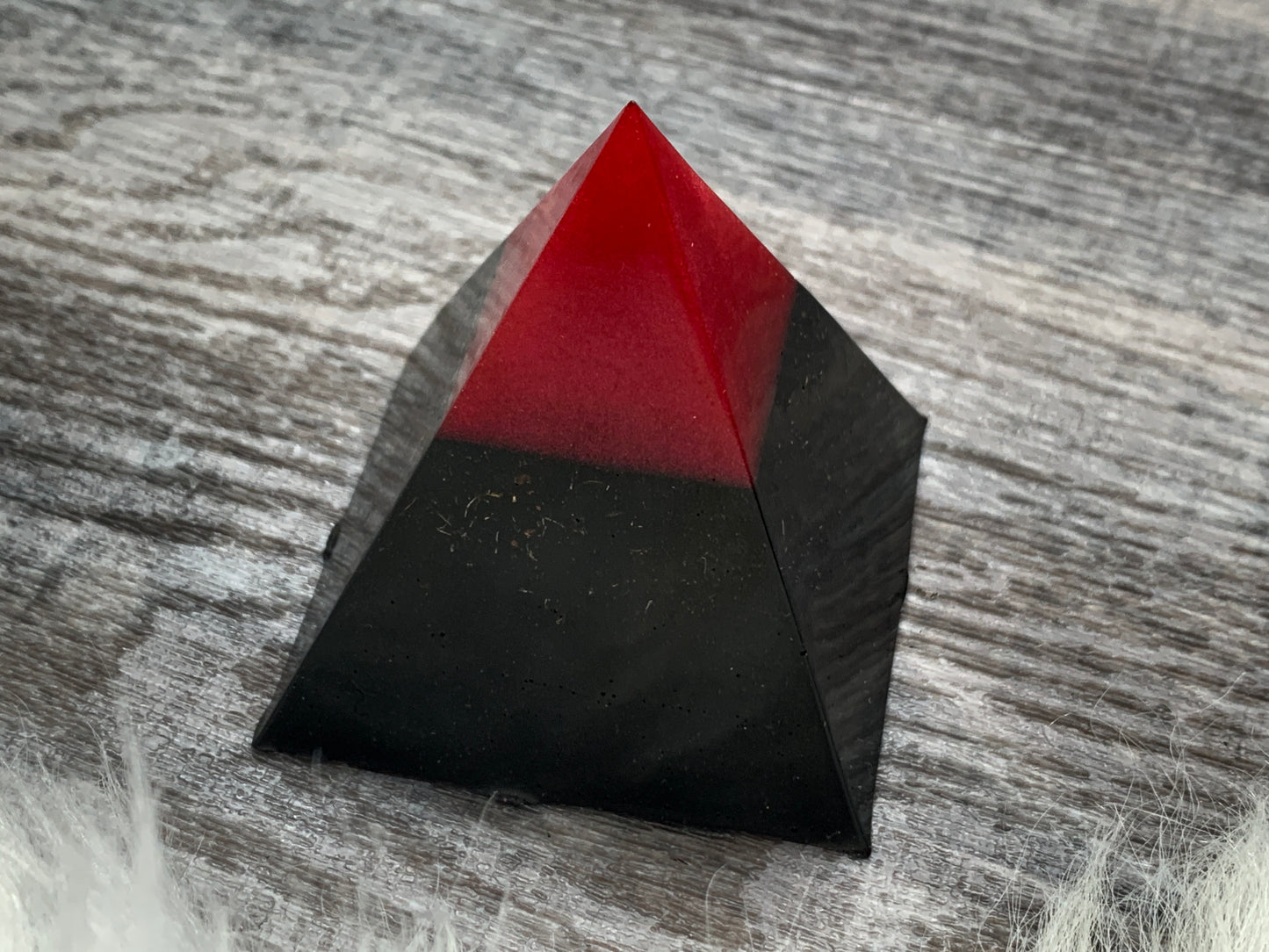 Black and Red Orgonite Pyramid