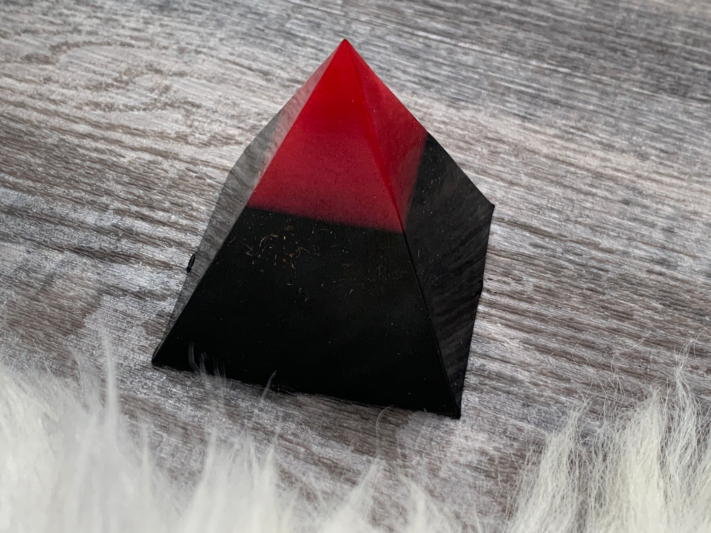Black and Red Orgonite Pyramid