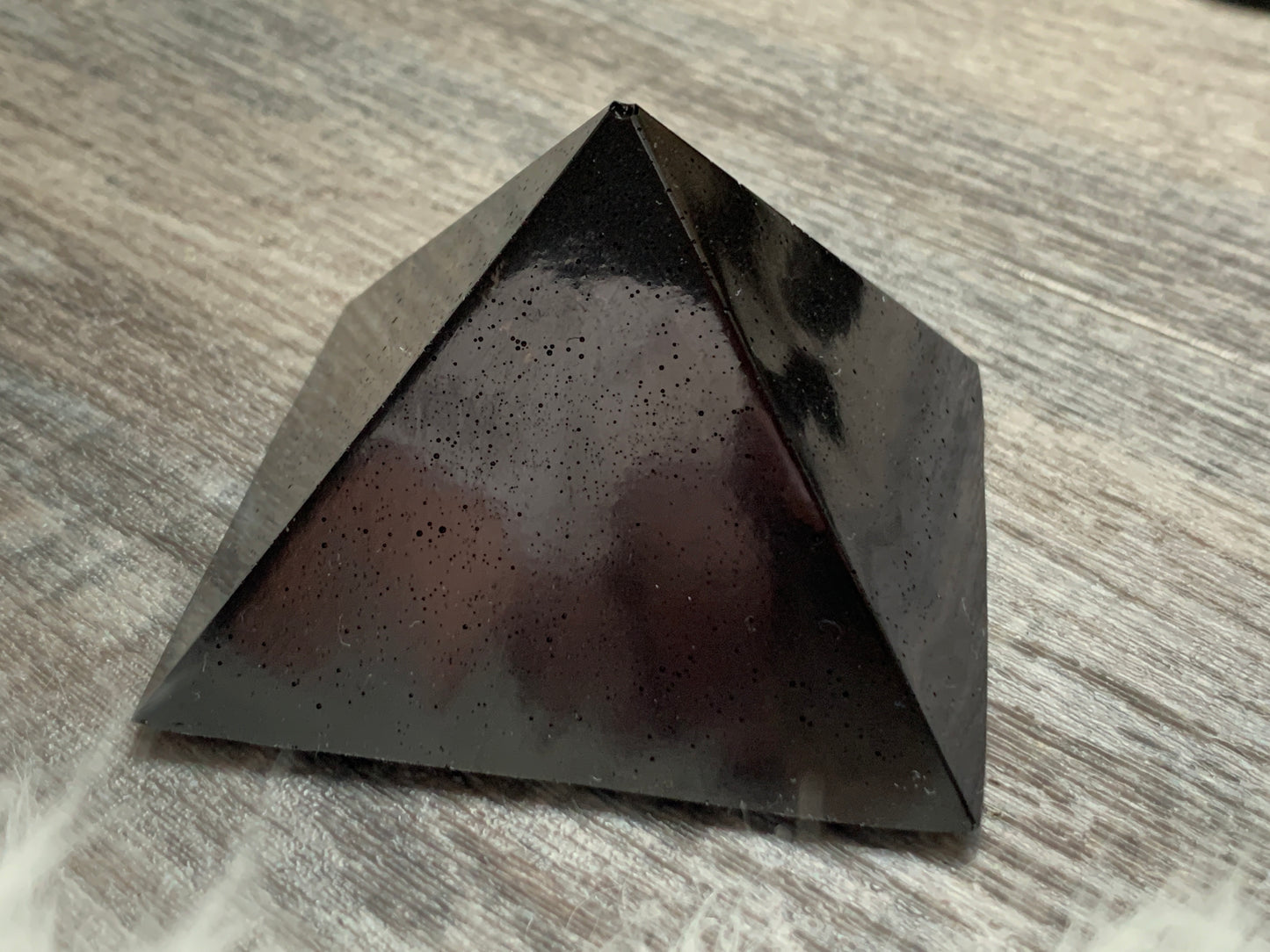 Flat Black Orgonite Pyramid Wide + Short
