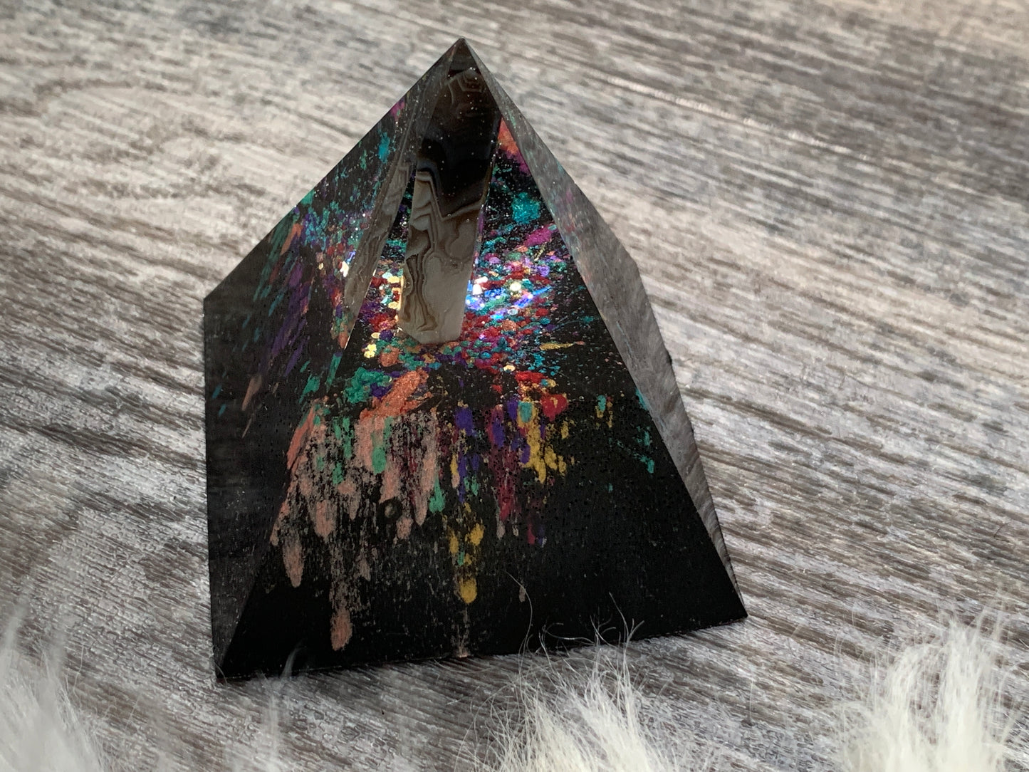 Rainbow Agate Orgonite Pyramid