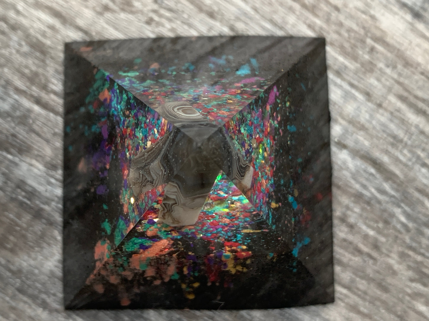 Rainbow Agate Orgonite Pyramid